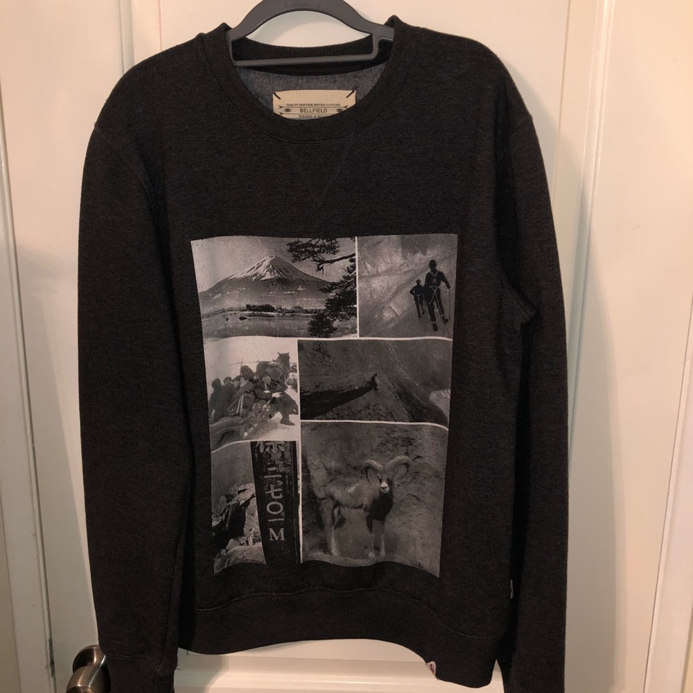 Bellfield Charcoal Crewneck Sweater
